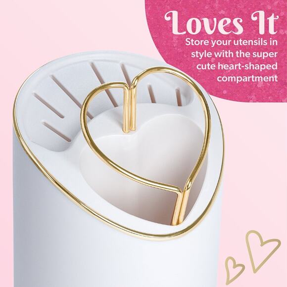 Paris Hilton 12 Piece Knife and Kitchen Utensil Set with Caddy, Pink - Picture 5 of 5